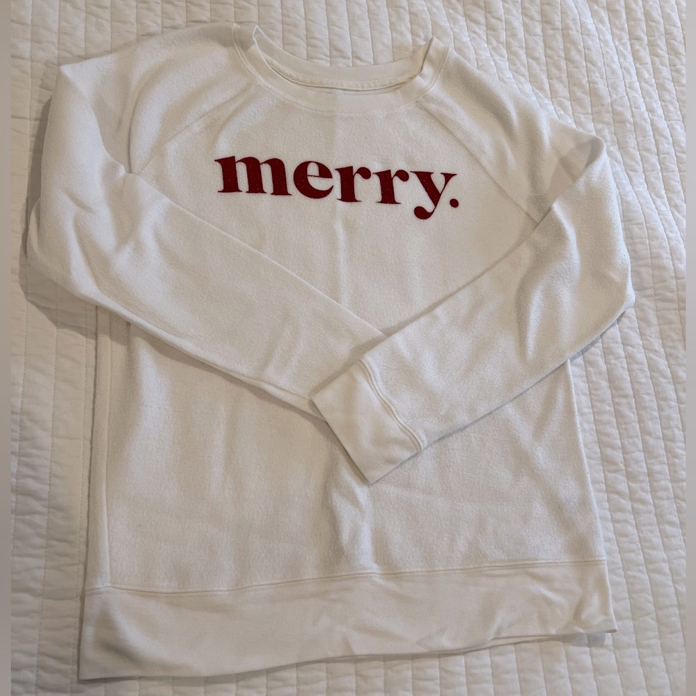 “Merry” cozy sweatshirt.